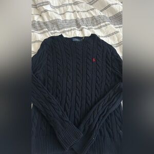 Ralph Lauren Blue Crewneck Cable-Knit Sweater
